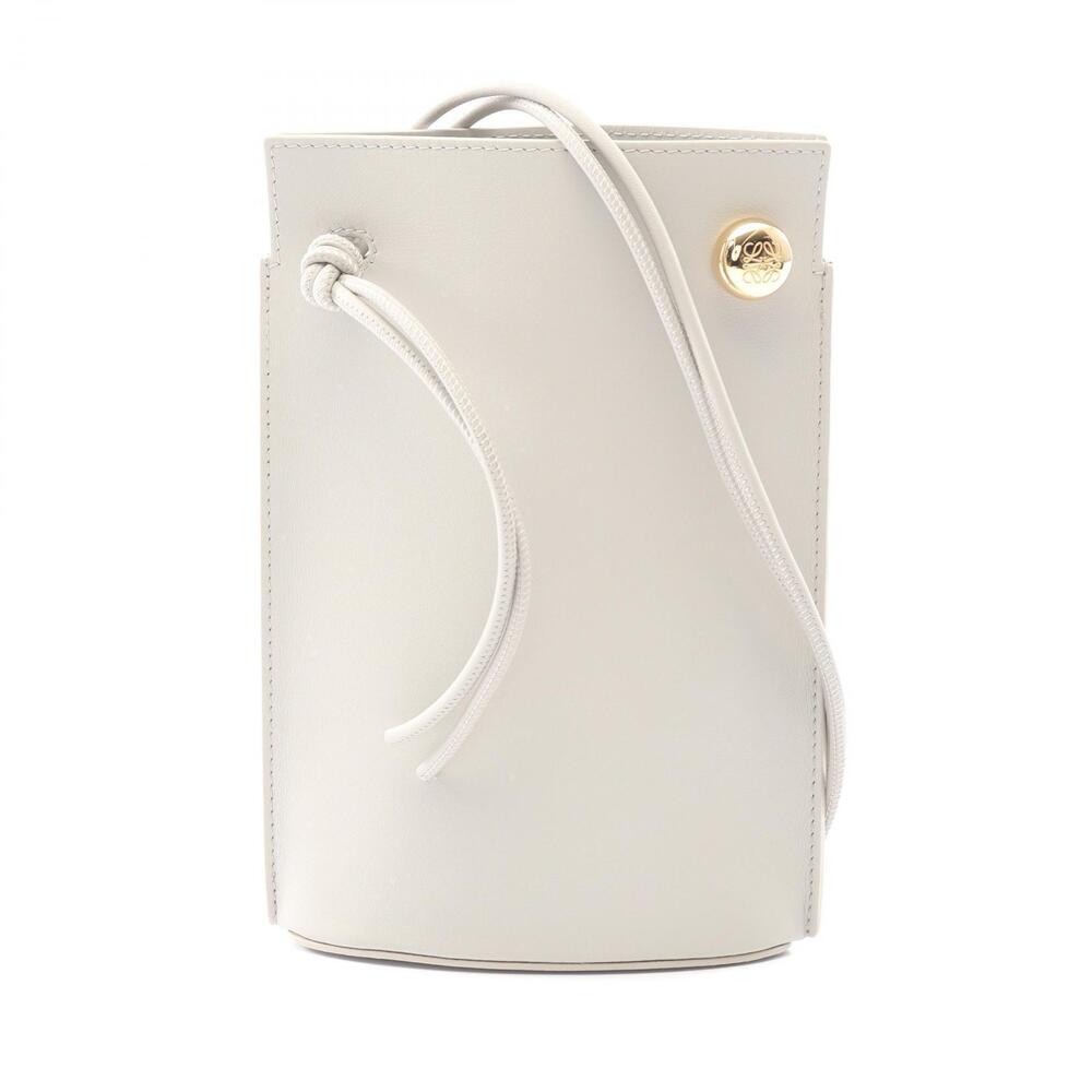 Loewe Pebble Dice Pocket Shoulder Bag Leather Gray